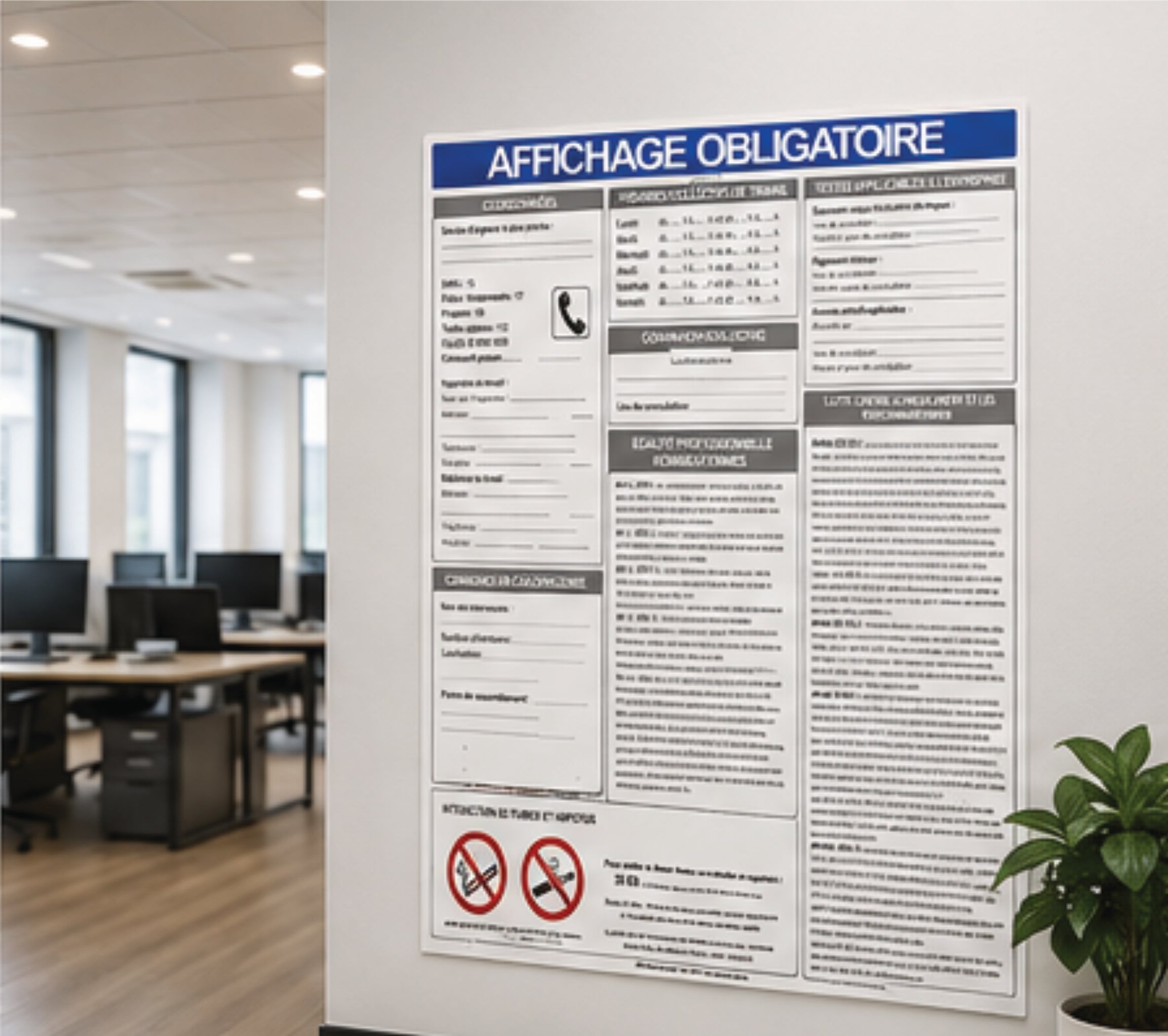 Affichage Obligatoire Entreprise A3 – Panneau Conforme Code du Travail