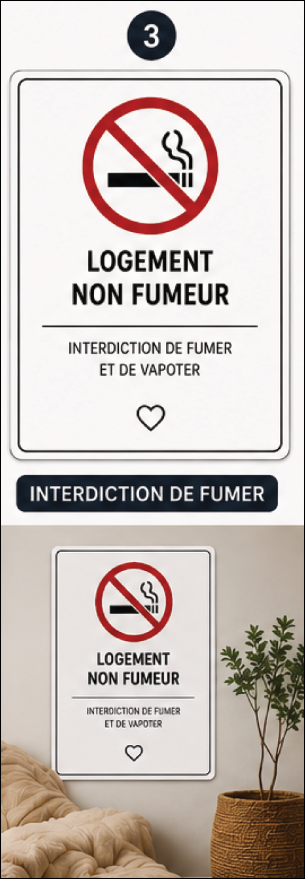 Kit Airbnb Essential – 5 Panneaux pour Location Saisonnière | Sticker | Signalétique Moderne Airbnb
