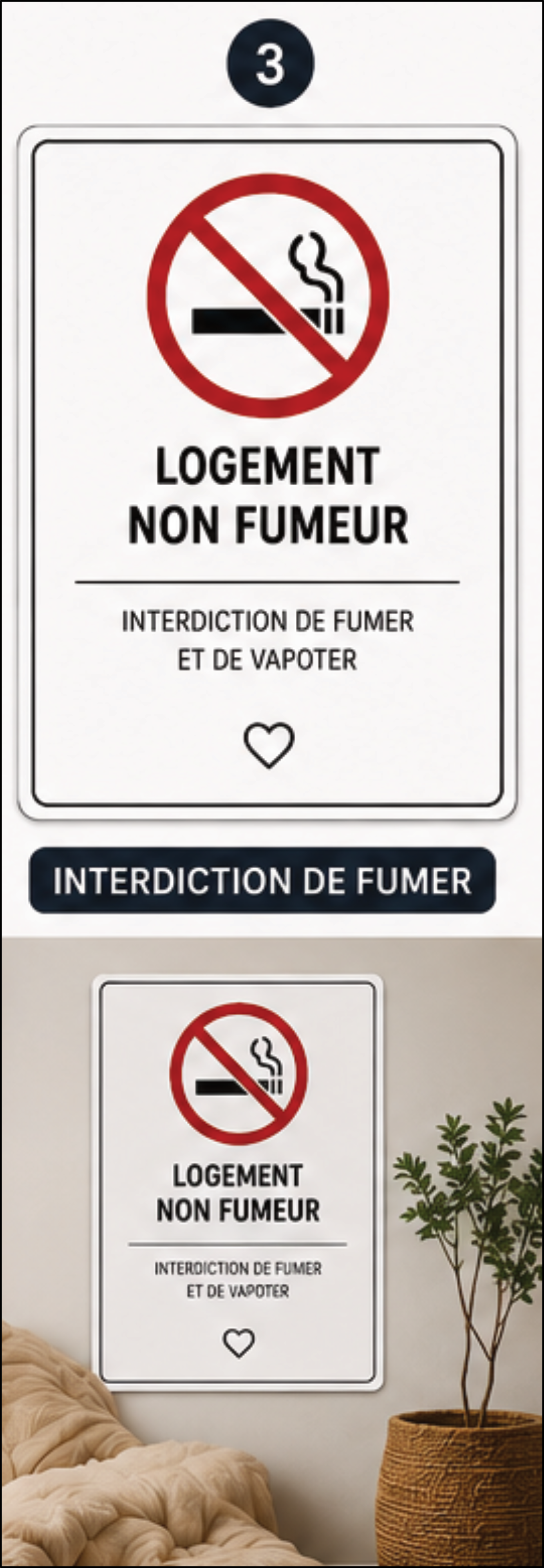 Kit Airbnb Essential – 5 Panneaux pour Location Saisonnière | Sticker | Signalétique Moderne Airbnb
