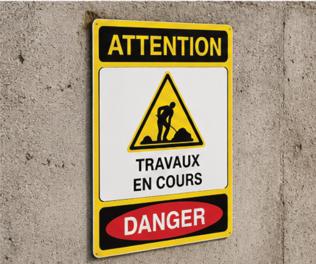 Kit Chantier BTP – 5 Panneaux de Sécurité Professionnels | Sticker | Signalisation Chantier Complète