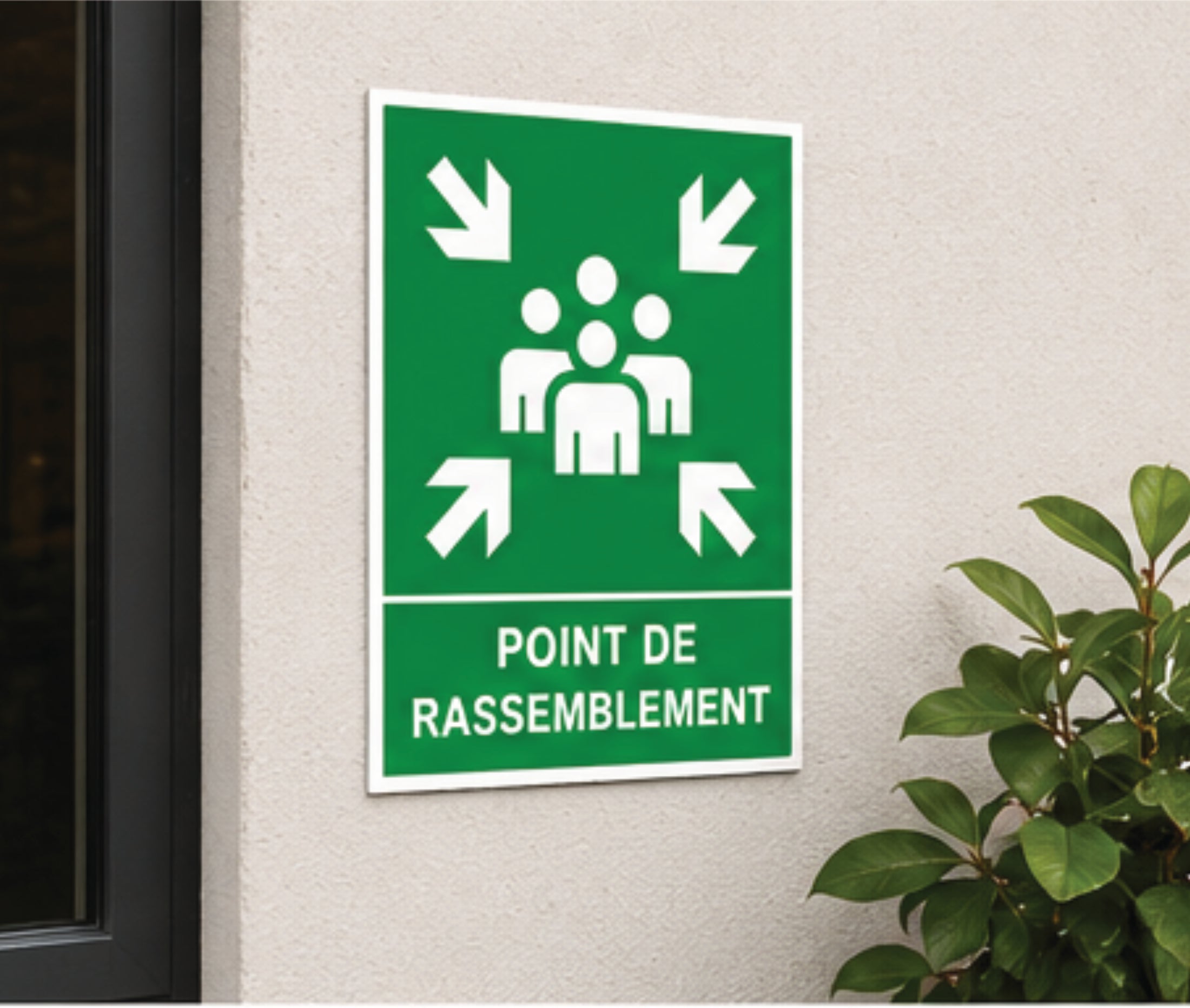 Panneau Point de Rassemblement  – Signalisation Évacuation Sécurité
