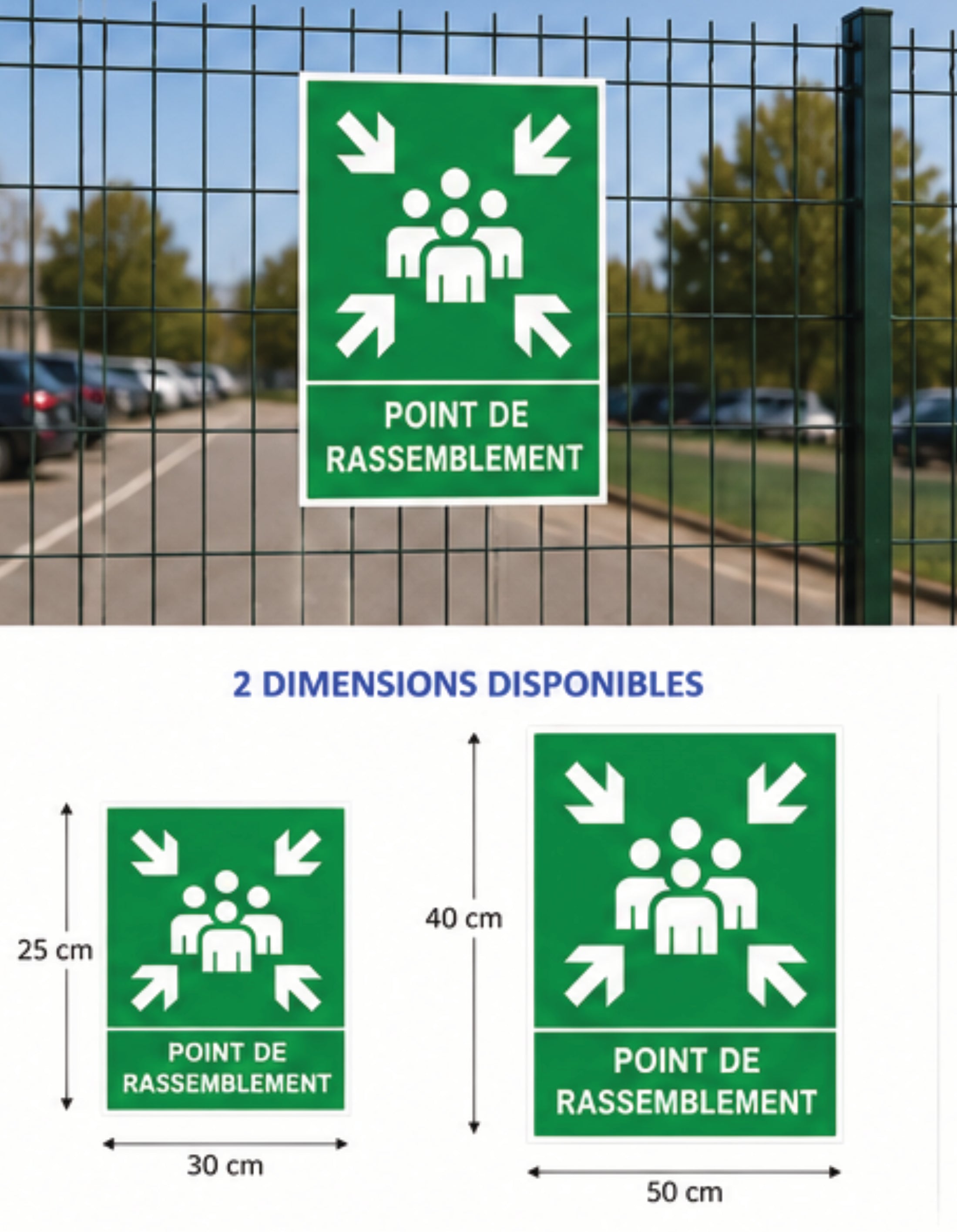 Panneau Point de Rassemblement  – Signalisation Évacuation Sécurité