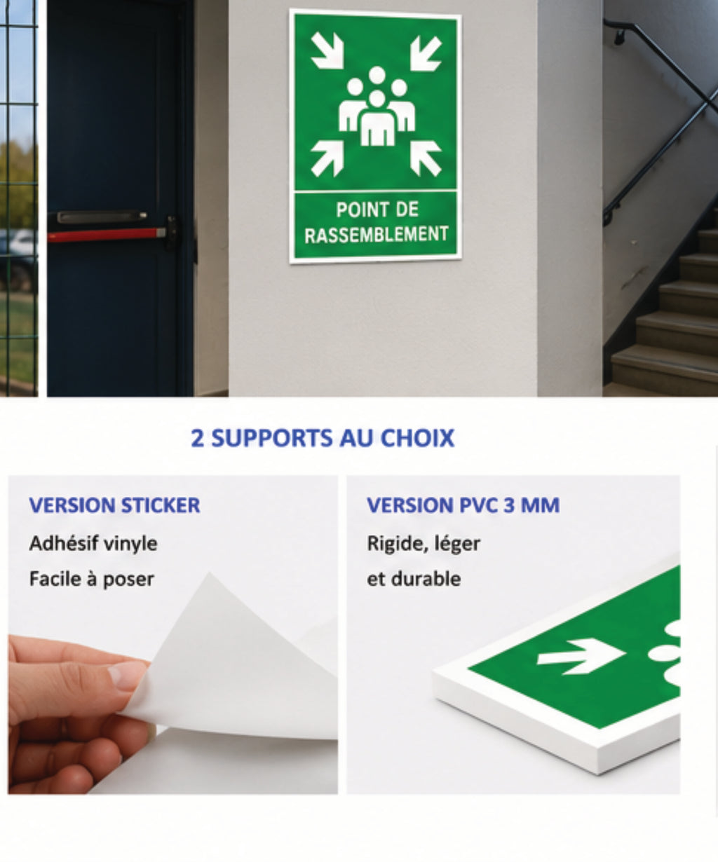 Panneau Point de Rassemblement  – Signalisation Évacuation Sécurité
