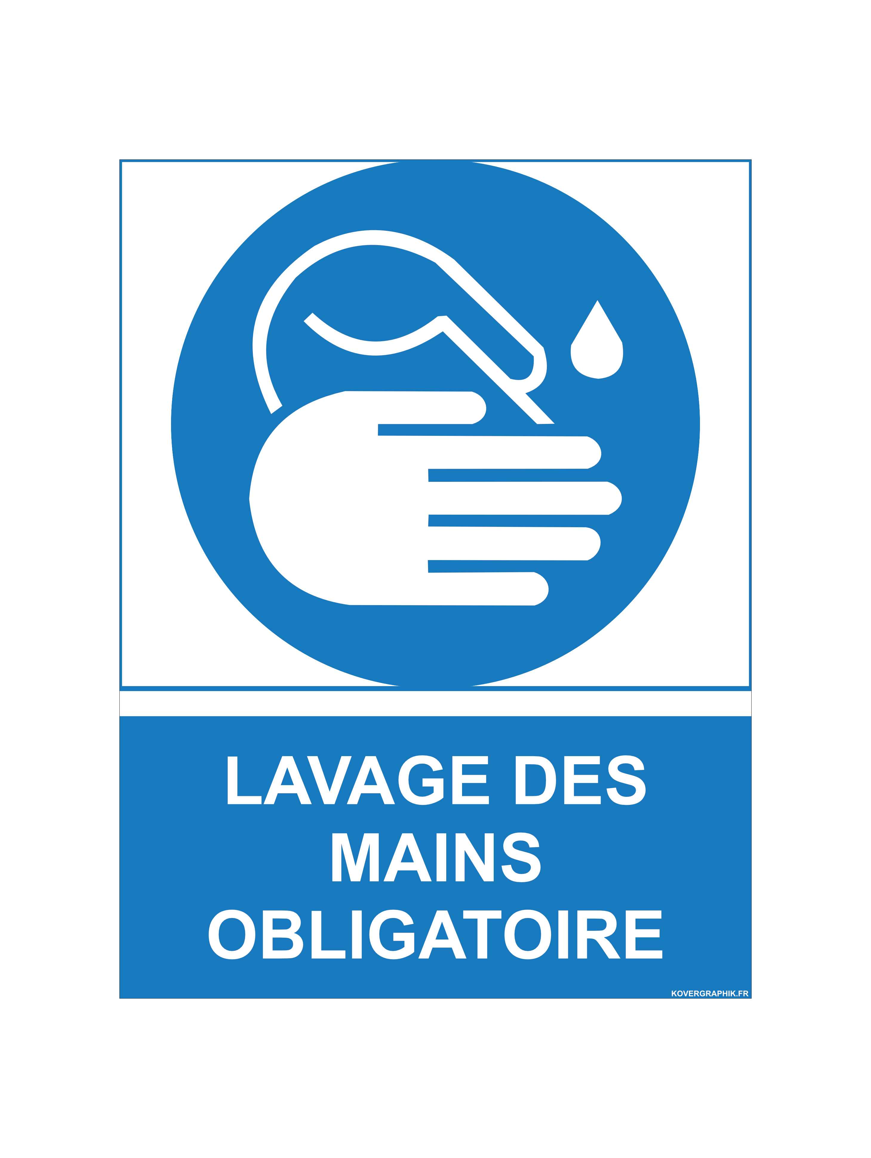 Sticker 15 x 20 cm Lavage des Mains Obligatoire – Signalisation Hygiène et Sécurité –