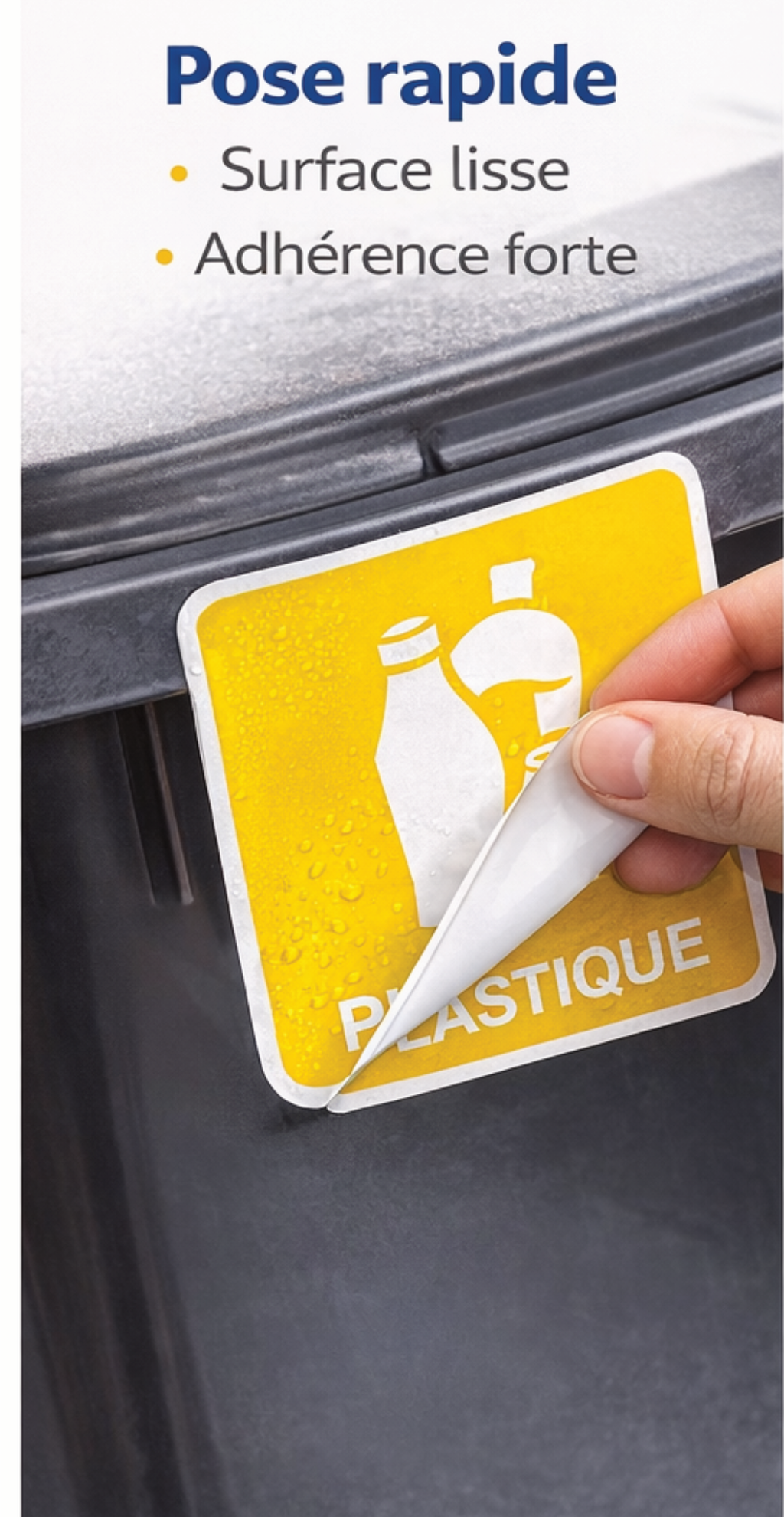 Pack 6 Stickers Tri Sélectif – Papier, Plastique, Verre, Métal, Biodéchets, Déchets