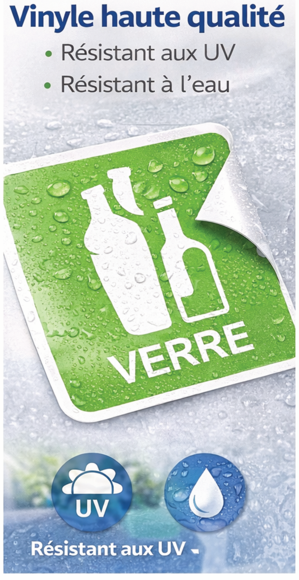 Pack 6 Stickers Tri Sélectif – Papier, Plastique, Verre, Métal, Biodéchets, Déchets