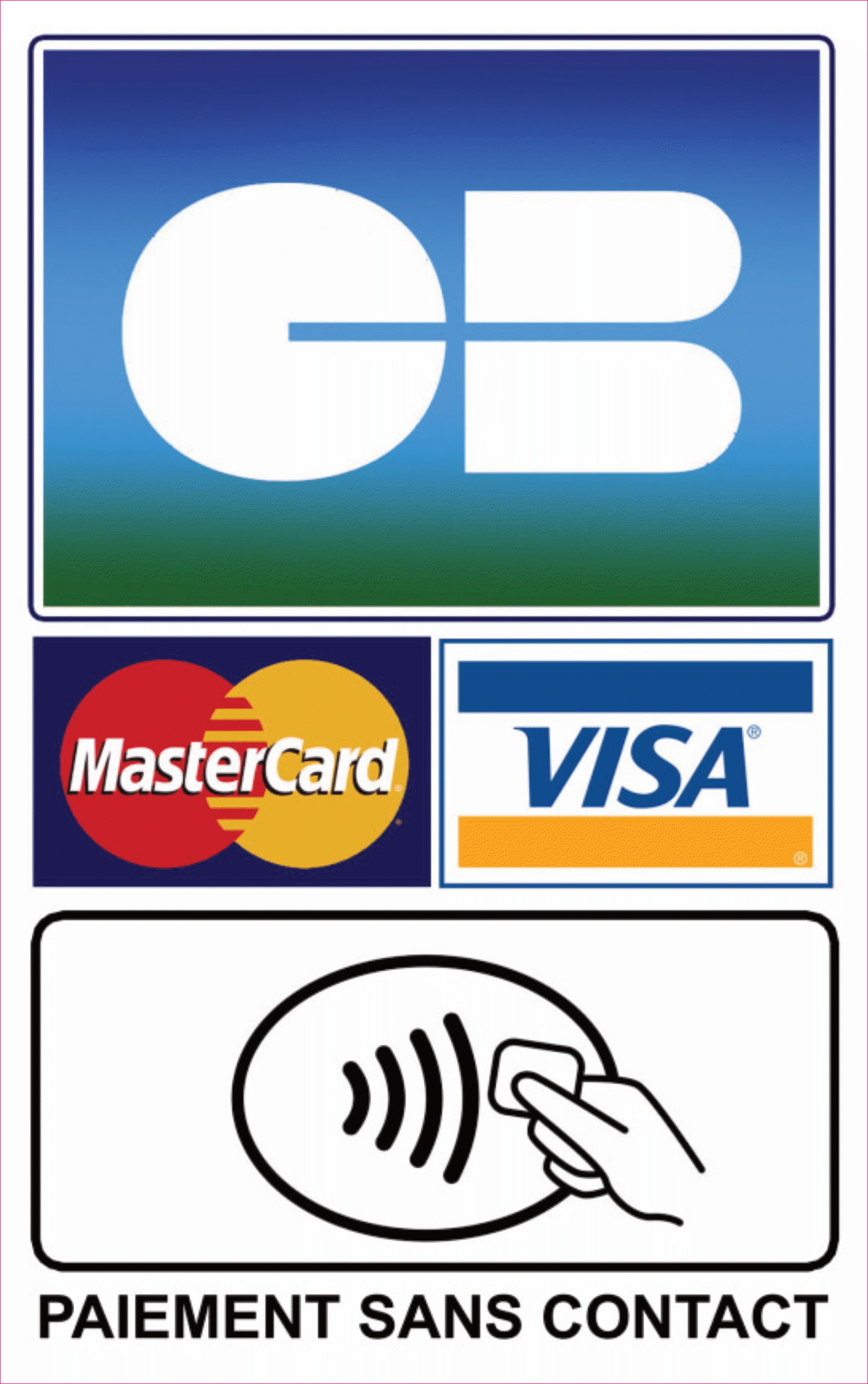 Panneau CB & Paiement Sans Contact – Visa Mastercard – Signalétique Commerce panneau PVC