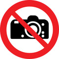 Sticker Pictogramme Photo Interdite — Lot de 5 — Ø 10 cm — Vinyle Adhésif Pro