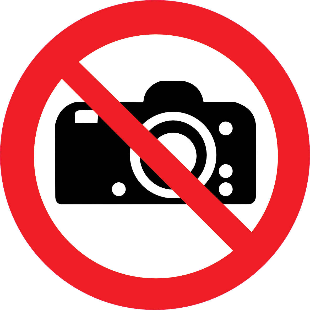Sticker Pictogramme Photo Interdite — Lot de 5 — Ø 10 cm — Vinyle Adhésif Pro