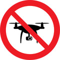 Sticker Pictogramme Drone Interdit — Lot de 5 — Ø 10 cm — Vinyle Adhésif Pro
