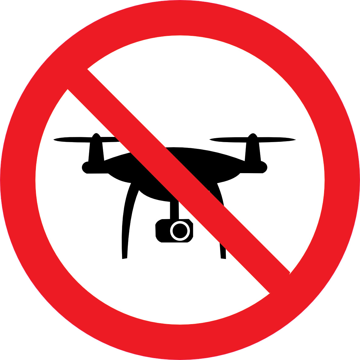 Sticker Pictogramme Drone Interdit — Lot de 5 — Ø 10 cm — Vinyle Adhésif Pro