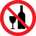 Sticker Pictogramme Alcool Interdit — Lot de 5 — Ø 10 cm — Vinyle Adhésif Pro