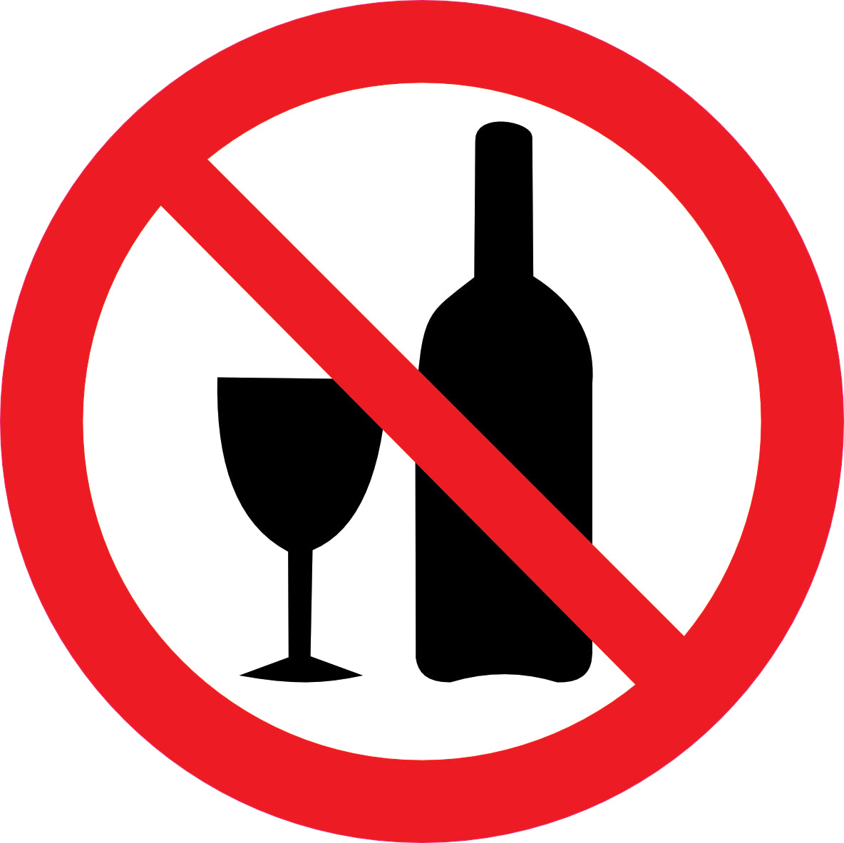 Sticker Pictogramme Alcool Interdit — Lot de 5 — Ø 10 cm — Vinyle Adhésif Pro