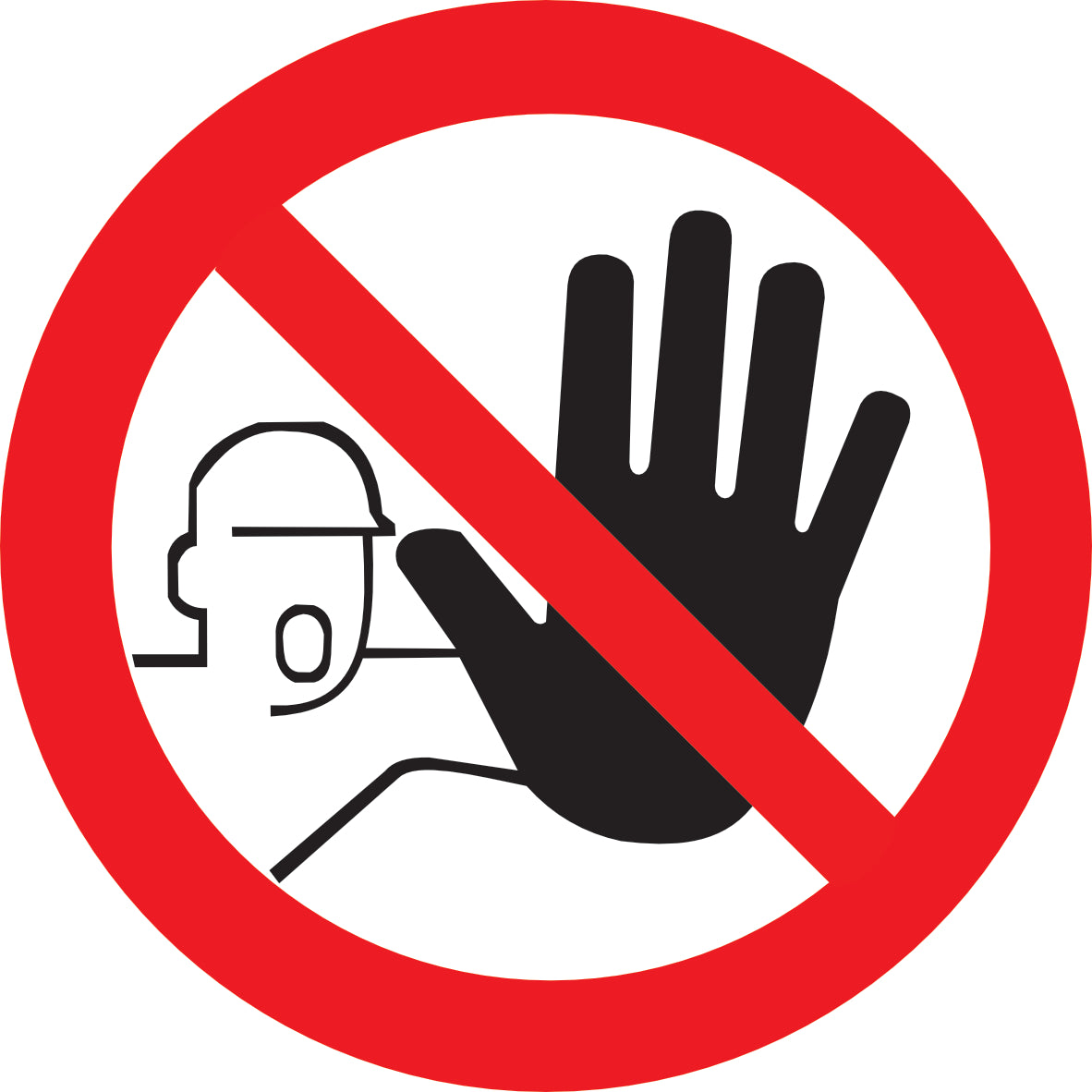 Sticker Pictogramme Accès Interdit Personnes Non Autorisées — Lot de 5 — Ø 10 cm — Vinyle Adhésif Pro