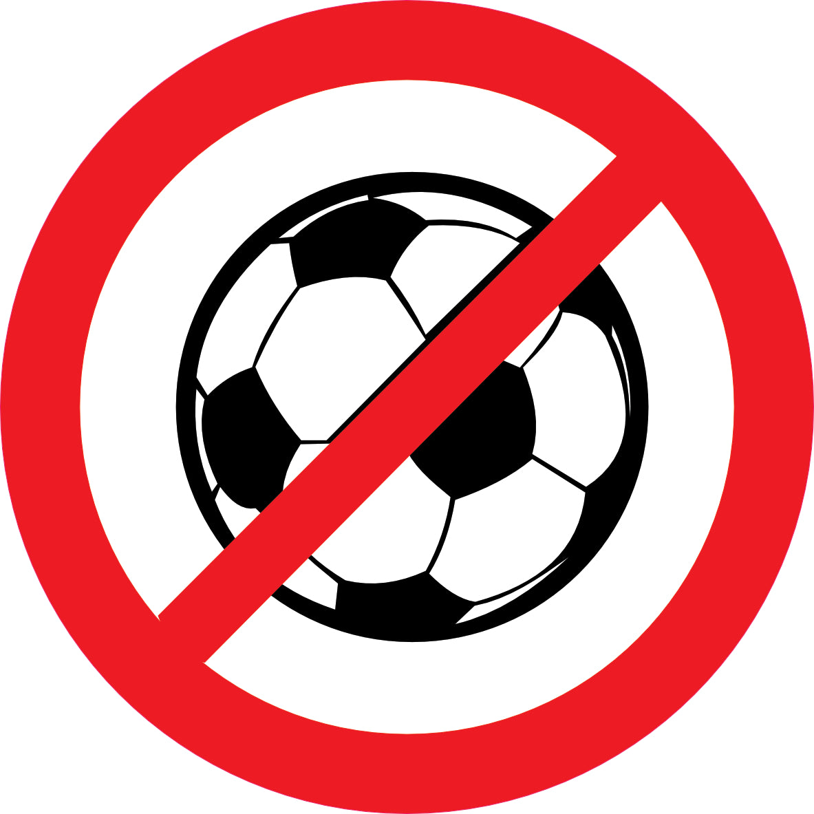 Sticker Pictogramme Jeux de Ballon Interdits — Lot de 5 — Ø 10 cm — Vinyle Adhésif Pro