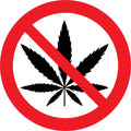 Sticker Pictogramme Cannabis Interdit — Lot de 5 — Ø 10 cm — Vinyle Adhésif Pro