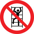 Sticker Pictogramme Interdit de Grimper — Lot de 5 — Ø 10 cm — Vinyle Adhésif Pro