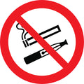 Sticker Pictogramme Cigarette et Vapote Interdites — Lot de 5 — Ø 10 cm — Vinyle Adhésif Pro