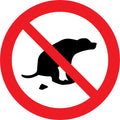 Sticker Pictogramme Déjections Canines Interdites — Lot de 5 — Ø 10 cm — Vinyle Adhésif Pro