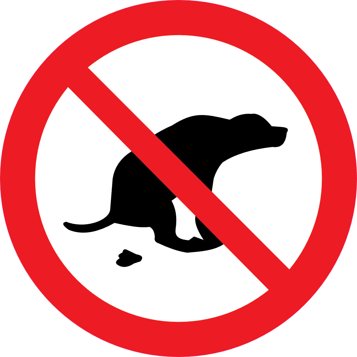 Sticker Pictogramme Déjections Canines Interdites — Lot de 5 — Ø 10 cm — Vinyle Adhésif Pro