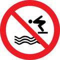 Sticker Pictogramme Plongeon Interdit — Lot de 5 — Ø 10 cm — Vinyle Adhésif Pro