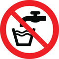 Sticker Pictogramme Eau Non Potable — Lot de 5 — Ø 10 cm — Vinyle Adhésif Pro