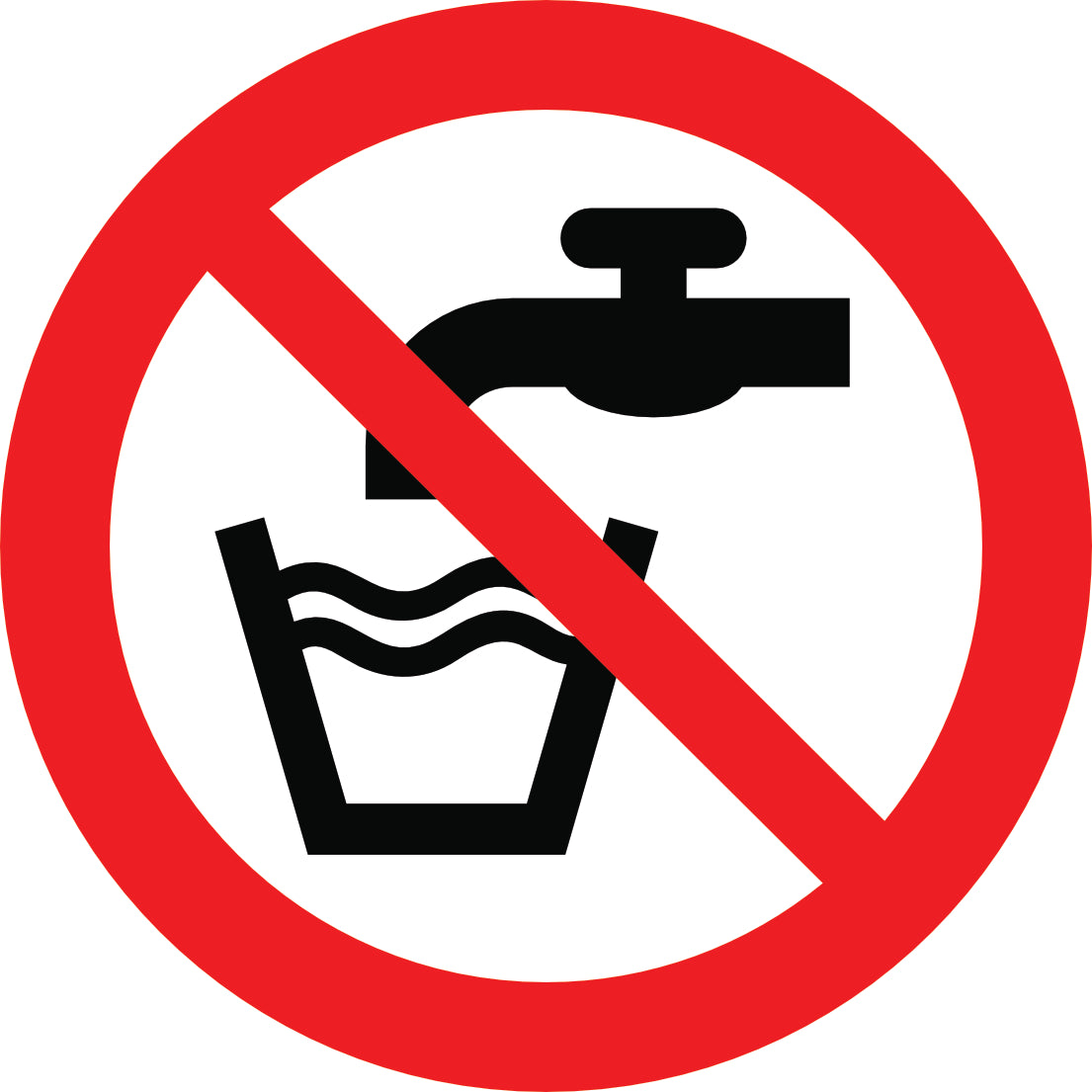 Sticker Pictogramme Eau Non Potable — Lot de 5 — Ø 10 cm — Vinyle Adhésif Pro