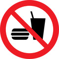 Sticker Pictogramme Manger et Boire Interdit — Lot de 5 — Ø 10 cm — Vinyle Adhésif Pro