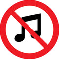 Sticker Pictogramme Musique Interdite — Lot de 5 — Ø 10 cm — Vinyle Adhésif Pro