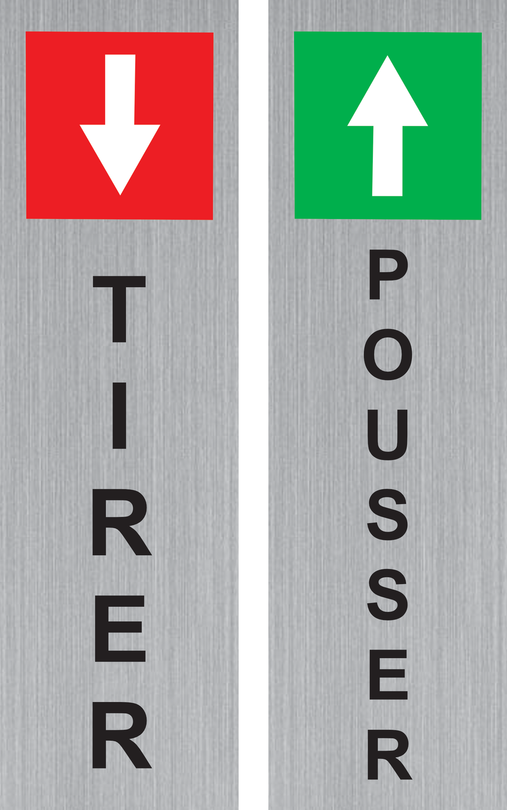 Plaque Pousser / Tirer 20 x 5 cm – Signalétique Porte plaque 1,3 mm