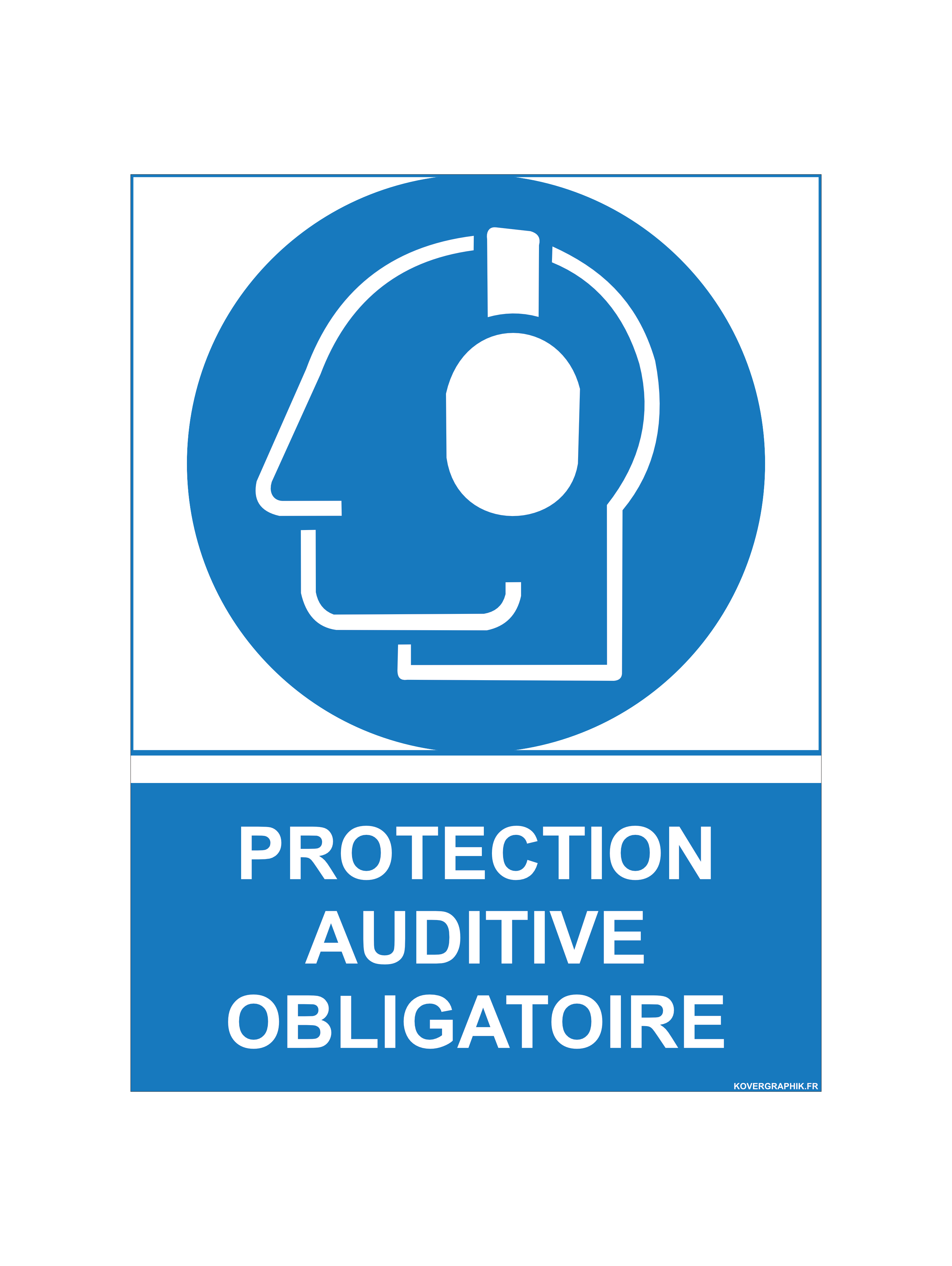 Sticker 15 x 20 cm Protection Auditive Obligatoire – Signalisation EPI Industrie et Atelier –