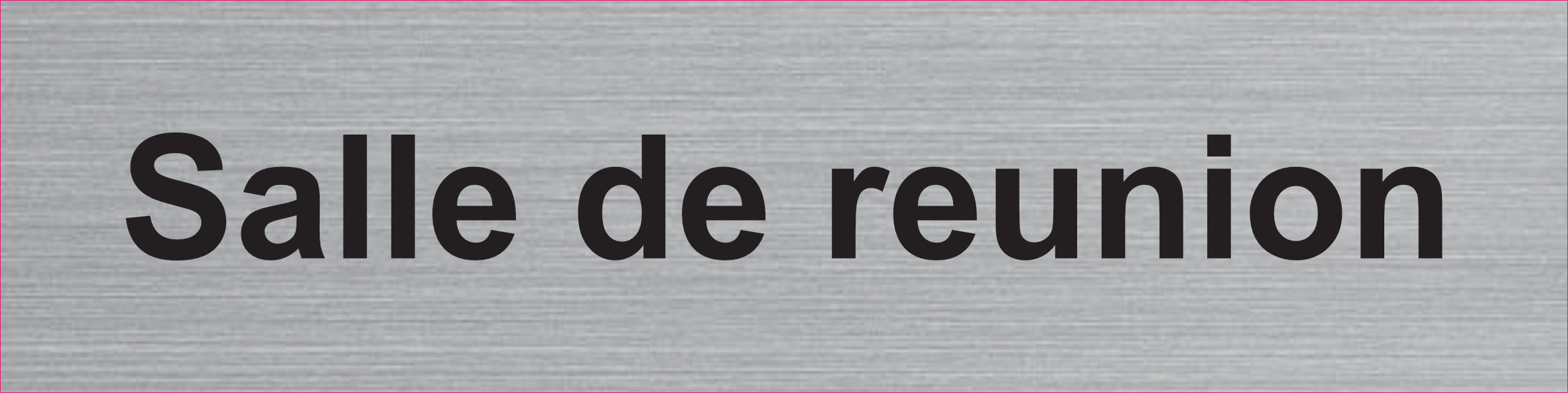 Plaque Salle de réunion gravée – PVC bicouche aspect aluminium brossé 20 x 5 cm