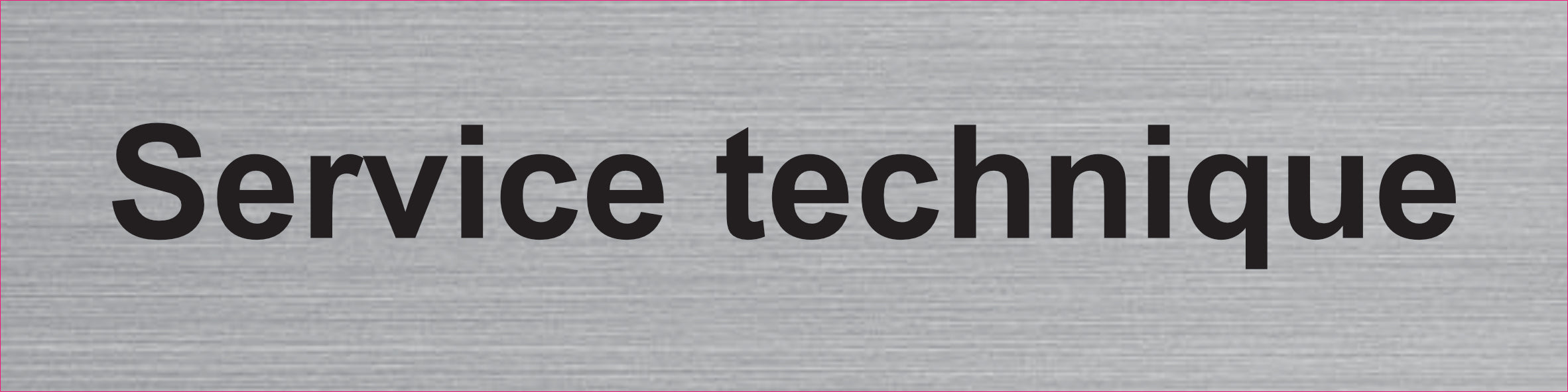 Plaque Service technique gravée – PVC bicouche aspect aluminium brossé 20 x 5 cm