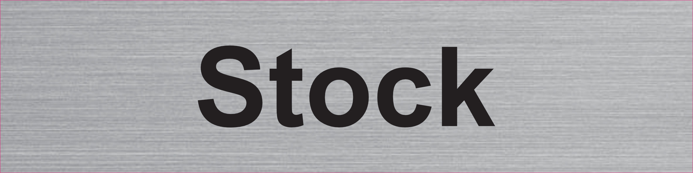 Plaque Stock gravée – PVC bicouche aspect aluminium brossé 20 x 5 cm