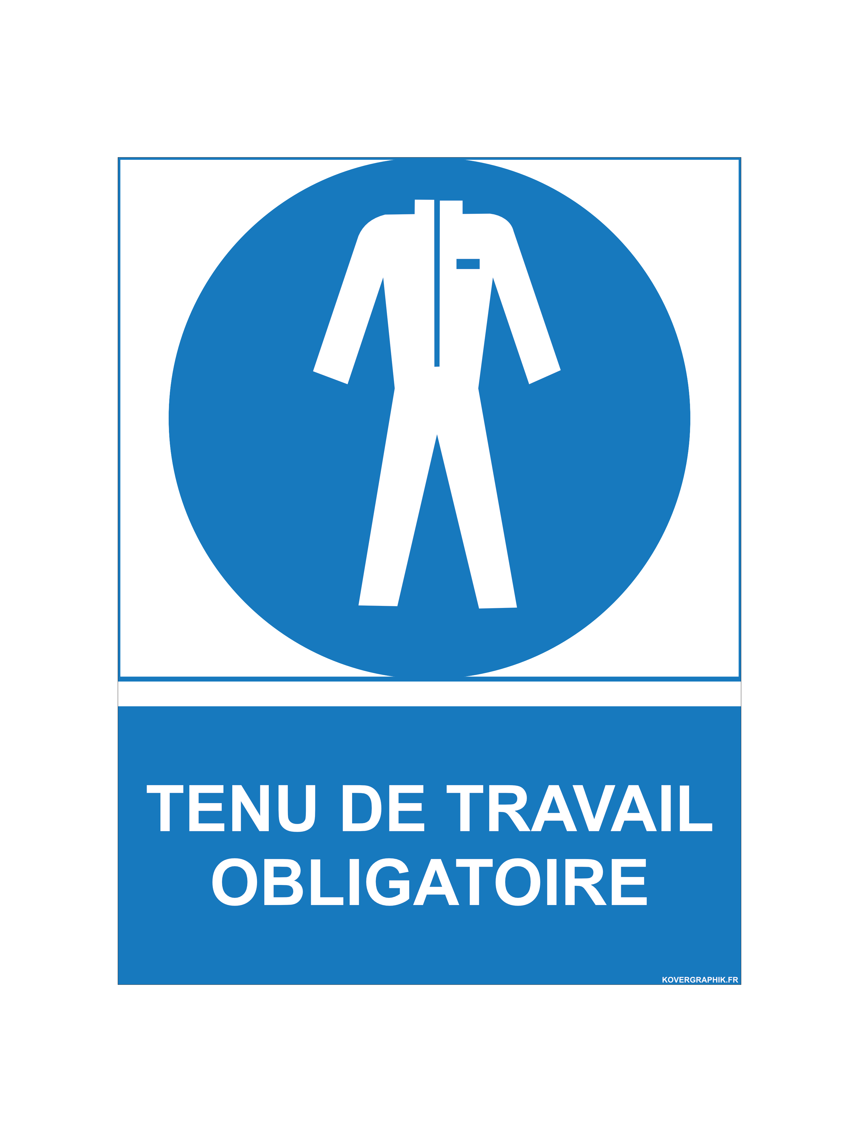 Sticker 15 x 20 cm Tenue de Travail Obligatoire – Signalisation EPI Industrie et Professionnels –