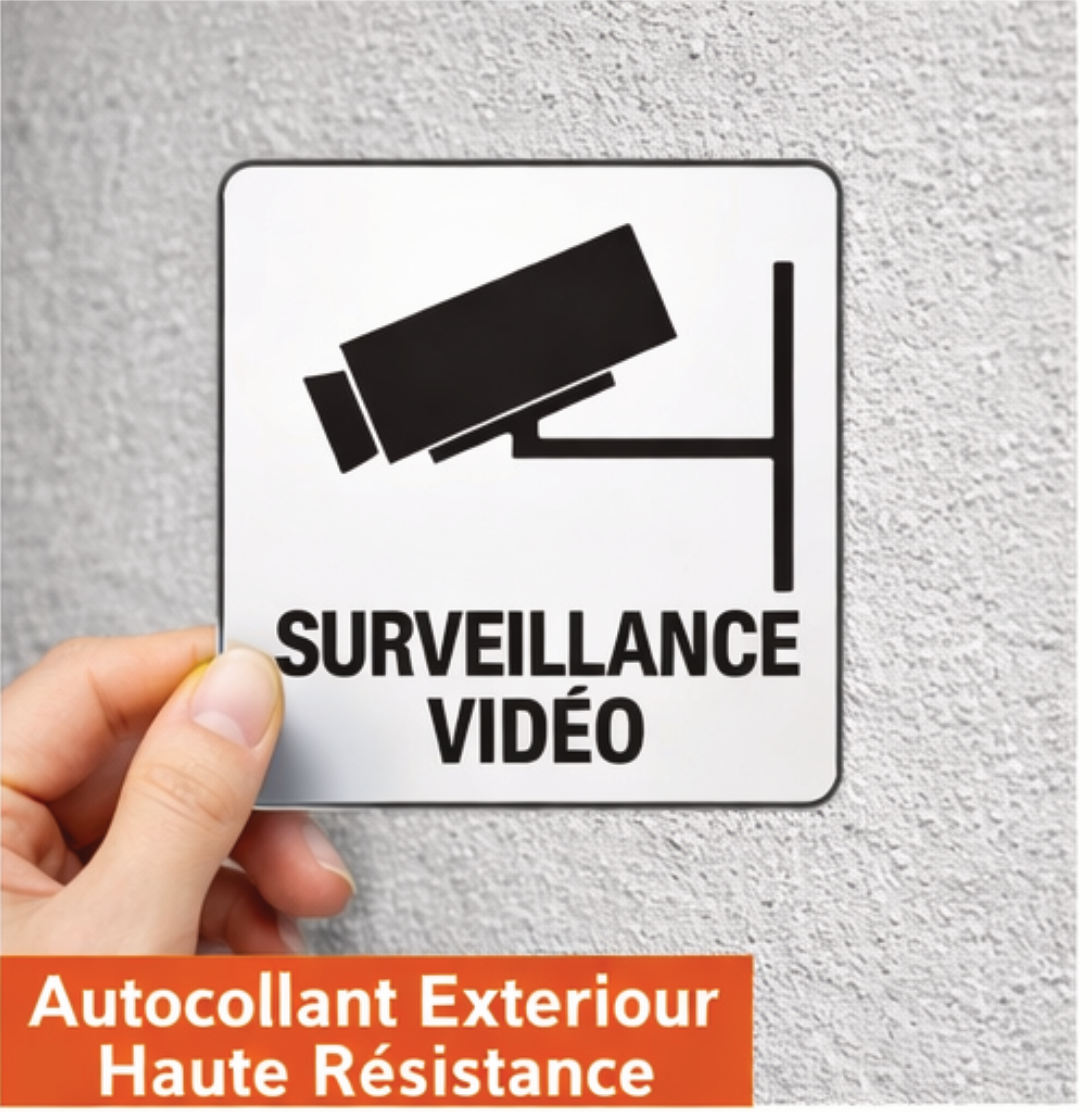 Sticker Vidéo Surveillance 15 x 15 cm – Panneau Caméra de Surveillance – Signalétique Sécurité PVC