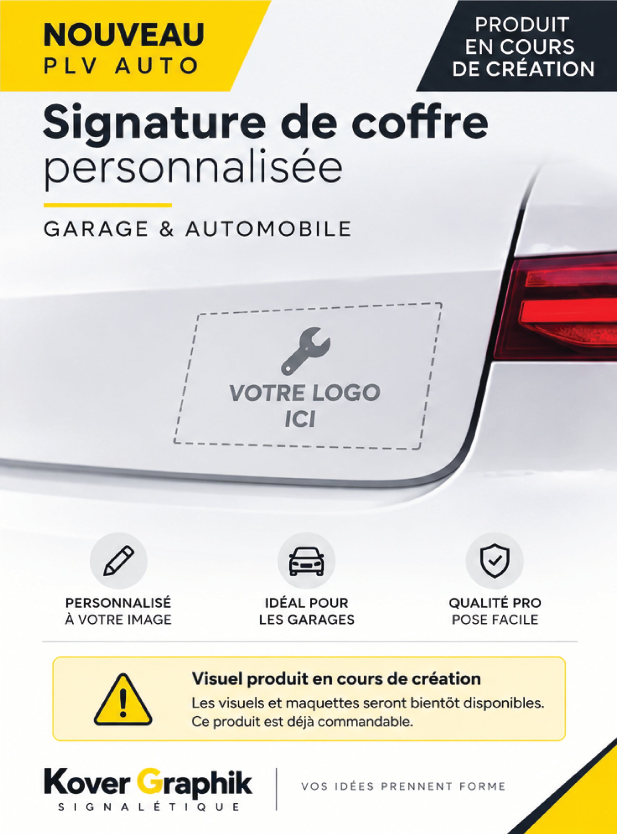 Signature de Coffre Personnalisée – Sticker Garage & Automobile | Logo & Coordonnées